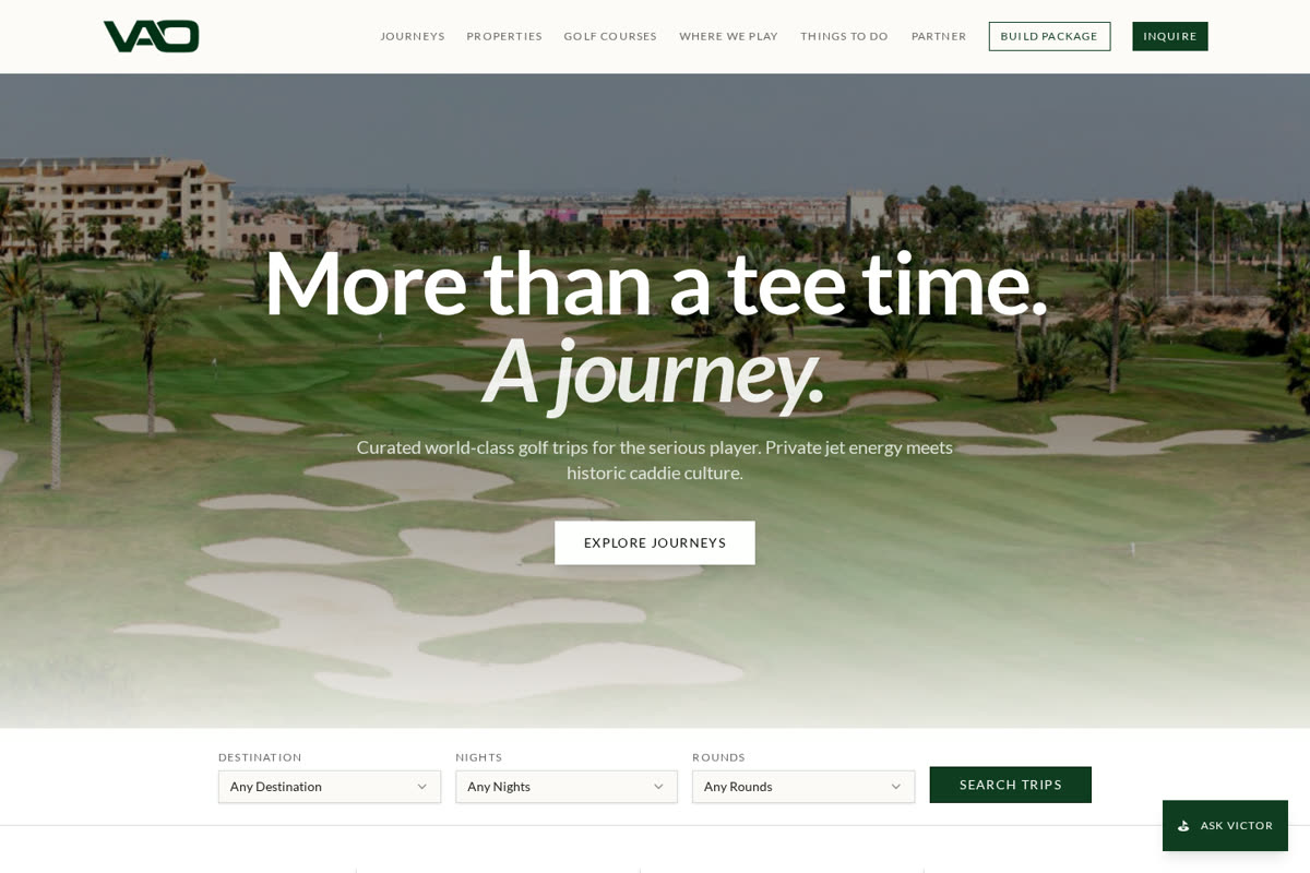 VAO Golf Trips — Travel & Leisure project by Brostek